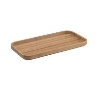 Gedy Melbourne - Organizador de Objetos para baño, Medidas y Peso: 2 x 29,7 x 15 cm y 0,22 kg, Bandeja Decorativa de resinas, Acabado Blanco y bambú, diseño R&S, Color marrón, única