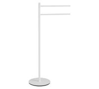 Gedy Mida Toallero de pie para baño con 2 Brazos, Blanco Mate, Acero Inoxidable, 23 x 42,9 x 83,6 cm