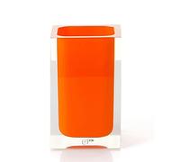 Gedy Naranja, Auckland Baño, Medidas y Peso: 11X7,2X7,2 CM & 0,29 kg, Portacepillos de Dientes de Resina Transparente, Diseño I+D, Hecho a Mano, 2 Años de Garantía, Única