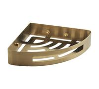 Gedy NERVA Cesta ducha, estante ducha, esquinero, Acero inox AISI 304, Oro mate, 21 x 21 x 4,5