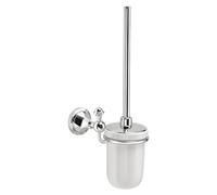 Gedy Nevis Escobillero baño de Pared, escobilla baño de Pared, Cromo, Acero INOX y Porcelana, 15,5 x 11,9 x 40,2