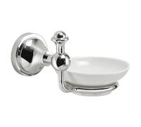 Gedy Nevis Jabonera de Pared, Cromo, Acero Inoxidable y Porcelana, 14,5 x 12,2 x 10,1