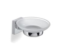 Gedy Olimpo Jabonera de Pared, Cromo, Acero INOX y Cristal, 11 x 12,3 x 4,8