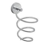 Gedy Osaka, Cromado, Medidas 17 x 9,5 x 12,5 cm, Porta secador Fabricado en Cromall, Acero Inoxidable y recipientes de Cristal Satinado, diseño R&S, Talla única