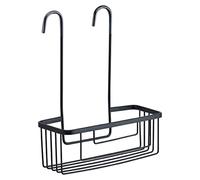 Gedy OTTAVIANO Cesta Ducha Colgante Negro Mate para Grifo y Grifería Termostática, Portaobjetos Ducha Acero Inoxidable, Organizador Champú Baño, 30x12x37 cm