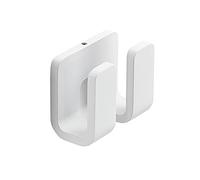 Gedy Outline Colgador Toalla baño Doble, Latón y Acero INOX, Blanco Mate, 8,4 x 4,6 x 7