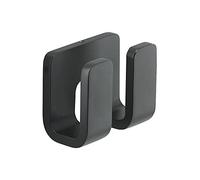 Gedy Outline Colgador Toalla baño Doble, Latón y Acero INOX, Negro Mate, 8,4 x 4,6 x 7