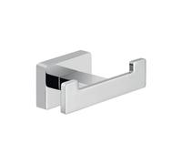 Gedy - Percha Doble G-Atena (44261300200) | 8,8x4,5x3,5cm | Acero inox | Doble gancho cuadrado | Cola 7kg | Cromo