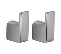 Gedy PIRENEI Colgador toalla baño 2 Piezas, Latón, Cepillado, 2 x 3,3 x 5,3