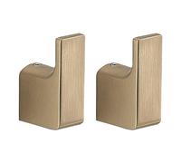Gedy PIRENEI Colgador toalla baño 2 Piezas, Latón, Oro Mate, 2 x 3,3 x 5,3, Tratamiento PVD