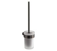 Gedy PIRENEI Escobillero baño de Pared, escobilla baño de Pared, Gun Metal, Tratamiento PVD, Latón y Cristal, 8,4 x 10,4 x 37
