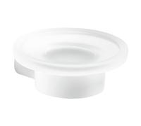 Gedy PIRENEI Jabonera de Pared, Blanco Mate, Latón y Cristal, 10,8 x 11,1 x 4,2