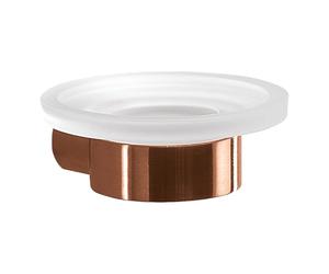 Gedy PIRENEI Jabonera de Pared, Oro Rosa, Tratamiento PVD, Latón y Cristal, 10,8 x 11,1 x 4,2