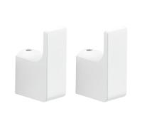 Gedy Pirenei Set 2 Perchas Latón Blanco Mate | L2 x P3,3 x H5,3 cm (por unidad) | Latón | Pared tornillos+tacos | Blanco Mate
