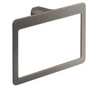 Gedy PIRENEI Toallero baño, Toallero Pared, Toallero argolla, Gun Metal, Tratamiento PVD, Latón, 23 x 5,1 x 15,1