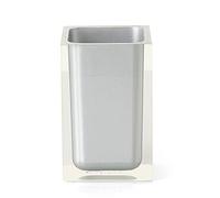 Gedy Plata Auckland Baño, Medidas y Peso: 11 x 7,2 x 7,2 cm & 0,29 kg, Portacepillos de Resina Transparente, diseño de I+D, Hecho a Mano, 2 años de garantía, único