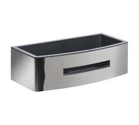 Gedy POSEIDON Cesta ducha, estante ducha, Acero inox AISI 304, Cromo, cesta extraible negra, 24 x 12,3 x 7,2 cm