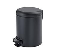Gedy Potty Papelera, Acero Inoxidable, Negro Mate, 3 litros