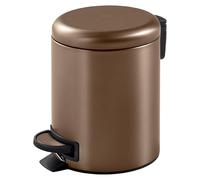 Gedy POTTY Papelera basura baño, Redonda, 3L, con pedal y tapa "soft close", Acero inoxidable, Oro rosa, 17,4 x 22,6 x 25,1