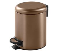Gedy POTTY Papelera basura baño, Redonda, 5L, con pedal y tapa "soft close", Acero inoxidable, Oro rosa, 20,6 x 26,8 x 27,5