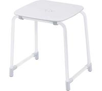 Gedy Prima Classe Taburete de Baño de Cuatro Patas, Aluminio, Blanco, 33.1x40.9x43.8 cm