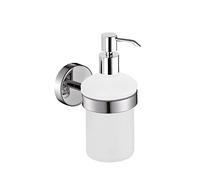 Gedy Project Dispensador de jabón baño Pared, Cromo, Acero INOX AISI 304 y Cristal, 6,8 x 12,4 x 16,2
