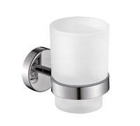 Gedy Project Soporte Cepillo de Dientes, Porta Cepillo de Dientes de Pared, Cromo, Acero INOX AISI 304 y Cristal, 6,8 x 11 x 10