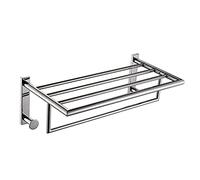 Gedy Project Toallero Pared, Estante baño para Toallas, Acero INOX AISI 304, Cromo, 59,8 x 30,1 x 15,9