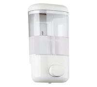 Gedy Push Pro Dispensador jabon Ducha y Gel higienizante, Adhesivo con Capacidad de 600 ml, Blanco, Resinas termoplásticas, 11 x 9 x 20,8, Made in Italy