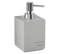 Gedy QUADROTTO Dispensador de jabón, Resina, Gris, 8,2 x 8,2 x 16