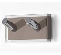 Gedy Rainbow Colgador Toalla baño Doble, Resinas termoplásticas, Tórtora-Transparente, 8 x 3,1 x 4, Adhesivo