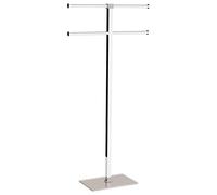 Gedy Rainbow Toallero de pie para baño con 2 Brazos, Azul-Cromo, Acero INOX y resinas termoplásticas, Barras móviles, 40,6 x 15,5 x 83,9