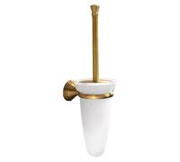 Gedy Romance Escobillero Baño Pared 10,9x14,5x41,8cm Acero INOX Cristal Satinado Cerdas Nylon Bronce Vintage, Tornillos Incluidos