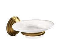 Gedy Romance Jabonera Baño Pared 14,6x11,6x5,6cm Acero INOX Cristal Satinado Acabado Bronce Estilo Vintage Romántico, Tornillos Incluidos