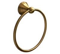 Gedy Romance Toallero Argolla Baño Pared 18x7,7x20,2cm Acero INOX Acabado Bronce Estilo Vintage Romántico, Tornillos Incluidos