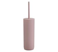 Gedy Sharon Escobillero baño WC en resinas termoplásticas Ligero y Resistente, Rosa Mate, Escobillero Suelo con piña Negra en Nylon, 9 x 9 x 38,4 cm