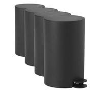 Gedy SHARON Papelera de baño con pedal 3L - Cubo de basura compacto con cubo interior extraíble, Fabricada en resinas Termoplásticas, 15,8 x 19,5 x 25,4 cm, Negro mate (Paquete de 4)
