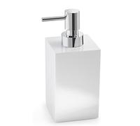 Gedy Sofia Dispensador de jabón, Resina y Arena, Blanco, 7,1 x 7,1 x 16,3, Capacidad de 250 ml