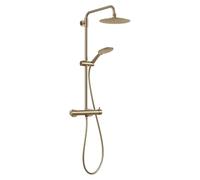 Gedy STAR PLUS 03 Columna de ducha oro mate con grifo monomando, conjunto de alcachofa 3 posiciones, cabezal de ducha; flexo 150 cm, extensible 92-146 vm