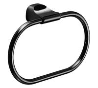Gedy Stelvio Toallero baño, Toallero Pared, Toallero argolla, Negro Mate, Acero Inoxidable, 20,7 x 4,9 x 13,4