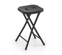 Gedy Taburete de baño Plegable, Medidas y Peso: 46,5 x 26 x 28 cm y 1,156 kg, Taburete Plegable de Metal y resinas, Acabado Negro, diseño R & D, 2 años de garantía