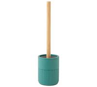 Gedy THEA Escobillero baño, Resina y bambú, ecológico, Verde-Natural, 9 x 9 x 35