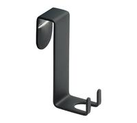 Gedy THOR Colgador toalla baño, percha puerta, Acero inox AISI 304, Negro Mate, 2,1 x 4,5 x 7