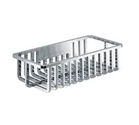 Gedy TIBERIO Cesta Ducha, Estante Ducha, Resinas termoplásticas, Cromo, 24 x 12,6 x 6,6, con o sin Taladro, Fácil Limpieza