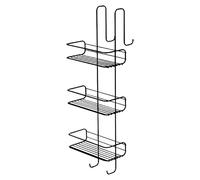 Gedy TITO Cesta ducha para colgar, estante ducha, triple, Metal, Negro Mate, 24 x 22 x 68