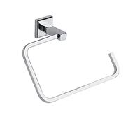 GEDY | Toallero de Anillo Colorado de Acero Inoxidable y Cromado, Colgante de Toallas, fijable con Tornillos incluidos o Pegamento, Peso soportado 7 kg, Cromado, 13,3 x 20 x 6,5 cm
