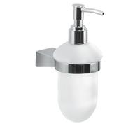 Gedy TONALE Dispensador de jabón baño Pared, Cromo, Acero INOX y Cristal, Capacidad de 170ml, 7 x 10,5 x 17