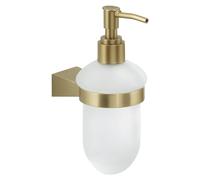 Gedy TONALE Dispensador de jabón baño Pared, Oro Mate, Acero INOX y Cristal, Capacidad de 170ml, 7 x 10,5 x 17