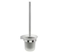 Gedy TONALE Escobillero baño de Pared, escobilla baño de Pared, Cromo, Acero INOX y Cristal, 11,2 x 13,4 x 35,8