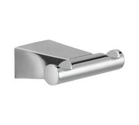 Gedy Tonale Percha Doble Baño Pared Acero Inox Gancho Doble Cromo | 7,6x5,8x2,4cm | Doble gancho angular | Acero inox | Diseño geométrico ultracompacto | Cromo